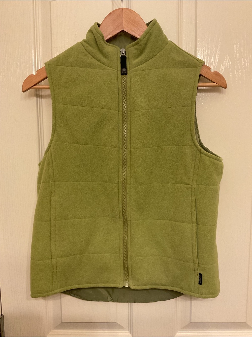 Esprit Olive Green Quilted Fleece Vest for Kids colorful fall autumn downtown